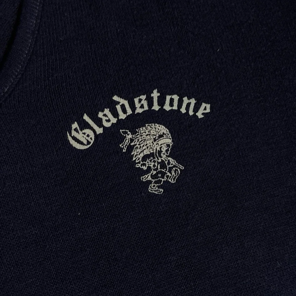 Champion V-Neck Sweater Mens XL Navy Blue Retro Preppy 70s Gladstone Blue Bar